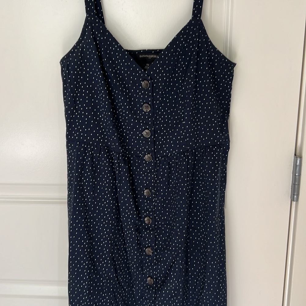 Banana Republic navy polka dot dress, XS